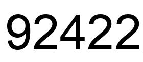 Number 92422 black image