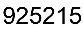 Number 925215 black image