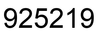 Number 925219 black image