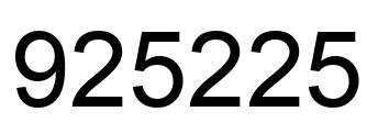 Number 925225 black image