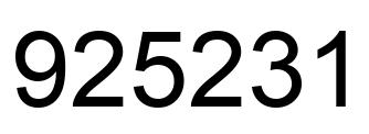 Número 925231 imagen negro