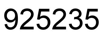 Number 925235 black image