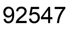 Número 92547 imagen negro