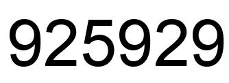 Number 925929 black image