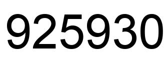 Number 925930 black image
