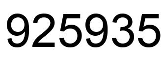 Number 925935 black image