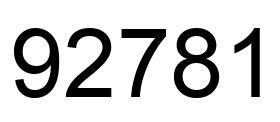 Number 92781 black image