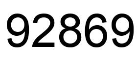 Number 92869 black image