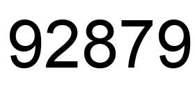 Number 92879 black image