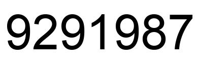 Número 9291987 imagen negro