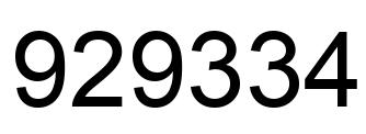 Número 929334 imagen negro