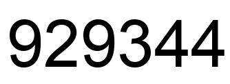 Número 929344 imagen negro