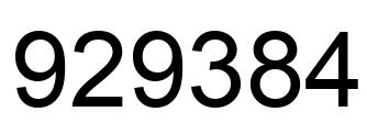 Número 929384 imagen negro