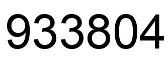 Number 933804 black image