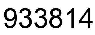 Number 933814 black image