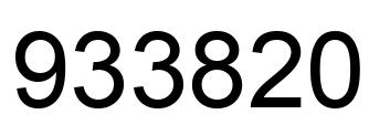 Number 933820 black image