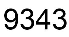 Number 9343 black image