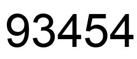 Number 93454 black image