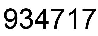 Number 934717 black image