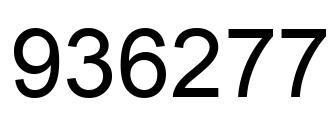 Number 936277 black image