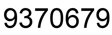 Number 9370679 black image