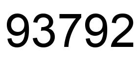 Number 93792 black image