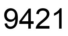 Number 9421 black image