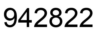 Number 942822 black image