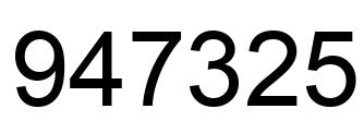 Number 947325 black image