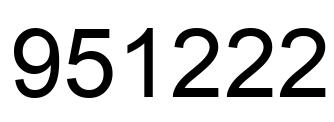 Number 951222 black image