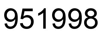 Number 951998 black image