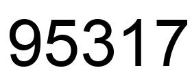 Number 95317 black image