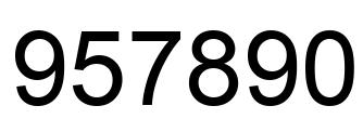 Number 957890 black image