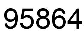 Number 95864 black image