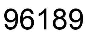 Number 96189 black image