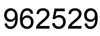 Number 962529 black image