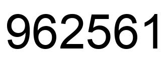 Number 962561 black image