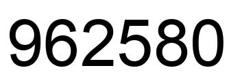 Number 962580 black image
