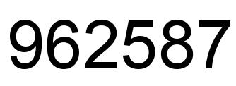 Number 962587 black image
