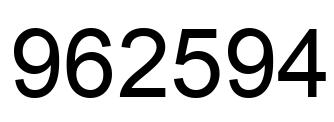 Number 962594 black image