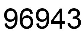 Number 96943 black image
