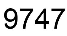 Number 9747 black image