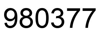 Number 980377 black image