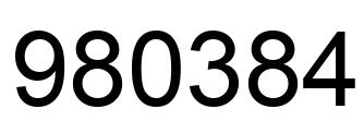 Number 980384 black image