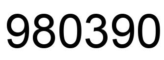 Number 980390 black image