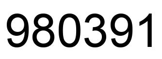 Number 980391 black image