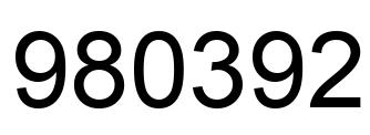 Number 980392 black image