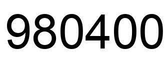 Number 980400 black image