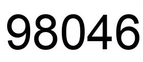 Number 98046 black image