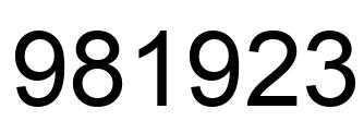Number 981923 black image